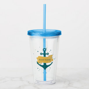Nautical Boat Name Personalized Acrylic Tumbler
