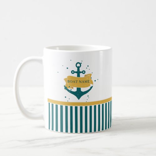 Nautical Boat Name Personalized Coffee Mug