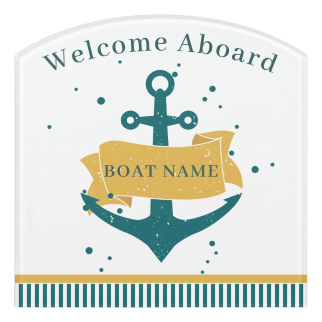 Nautical Boat Name Personalized Door Sign (Contour Front)