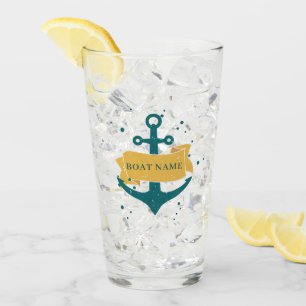 Nautical Boat Name Personalized Glass
