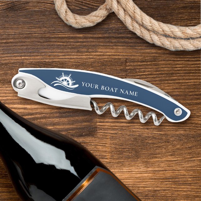 Nautical Boat Name Ship Wheel Waiter's Corkscrew (Creator Uploaded)