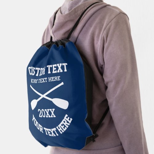 Nautical boat oars crossed paddles drawstring bag