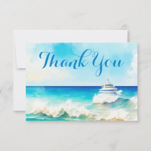 Nautical Boat Ocean Cruise Crew Appreciation Thank You Card