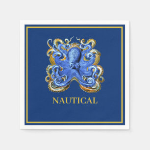 Nautical Boat Octopus Personal Marine Napkins