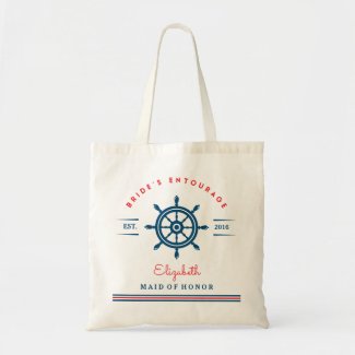 Nautical Boat Steering Wheel Wedding Tote Bag