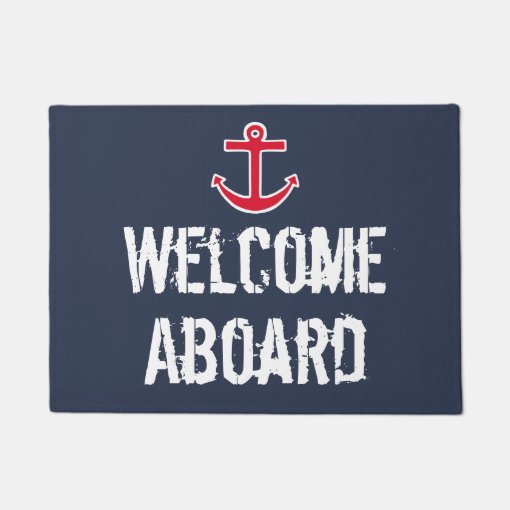 Nautical Boat Aboard Doormat Mat Rug Gift Zazzle