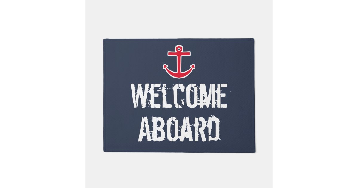 Nautical Boat Aboard Doormat Mat Rug Gift Zazzle