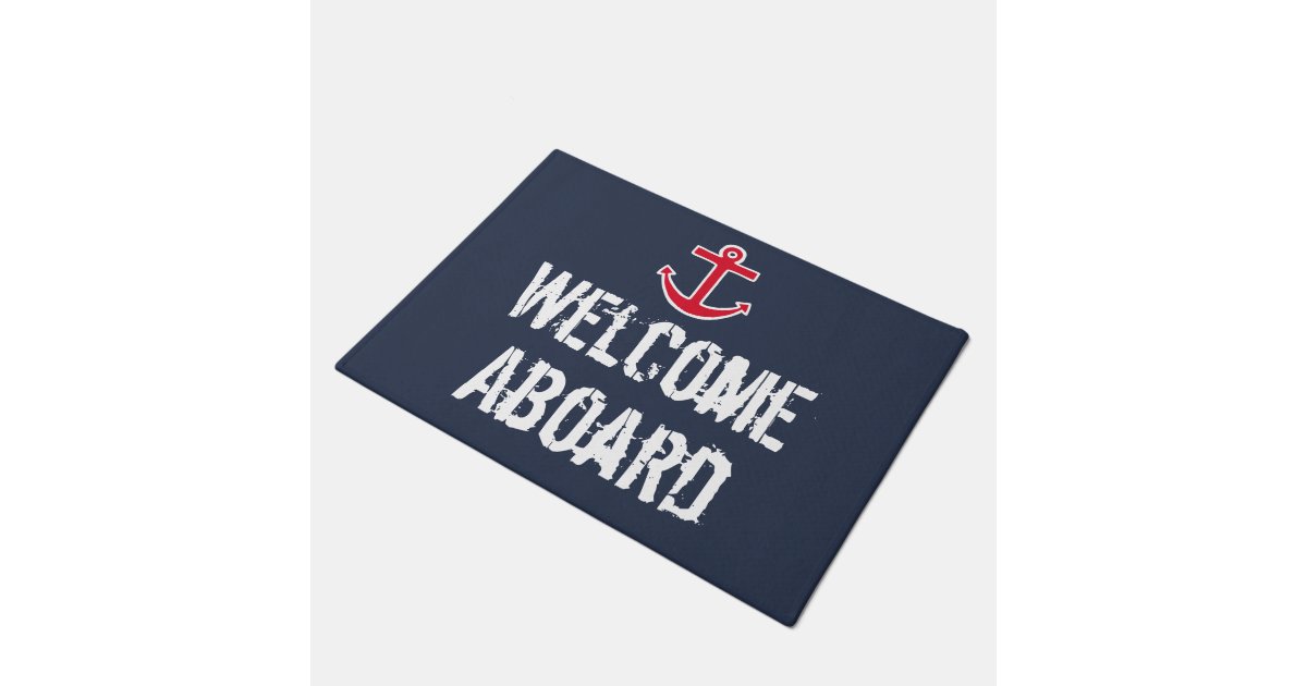 Nautical Boat Aboard Doormat Mat Rug Gift Zazzle