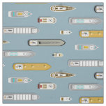 Nautical boating shipwatching On the River blue Fabric