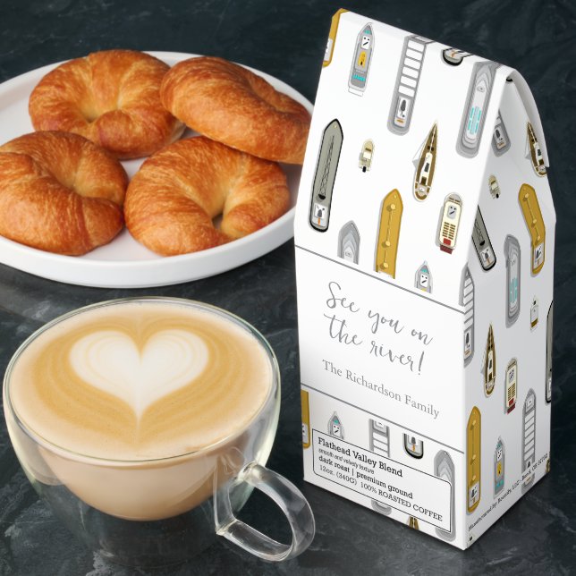 Nautical boating shipwatching On the River blue Roasted Coffee (Breakfast)