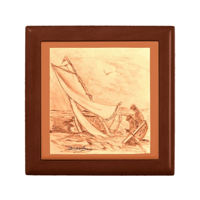 Nautical boating trinket box design your own (Front)