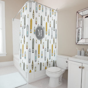 Nautical boats ships On the River ANY color Shower Curtain