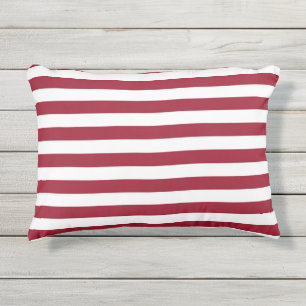 Nautical Bold Red Stripes Mix and Match Outdoor Pillow