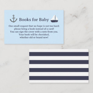 Nautical Books for Baby Shower Insert Card