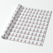 Nautical Boy Anchor Birthday Wrapping Paper