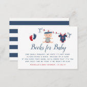 Nautical Boy Baby Shower Book Request Enclosure Card (Front/Back)