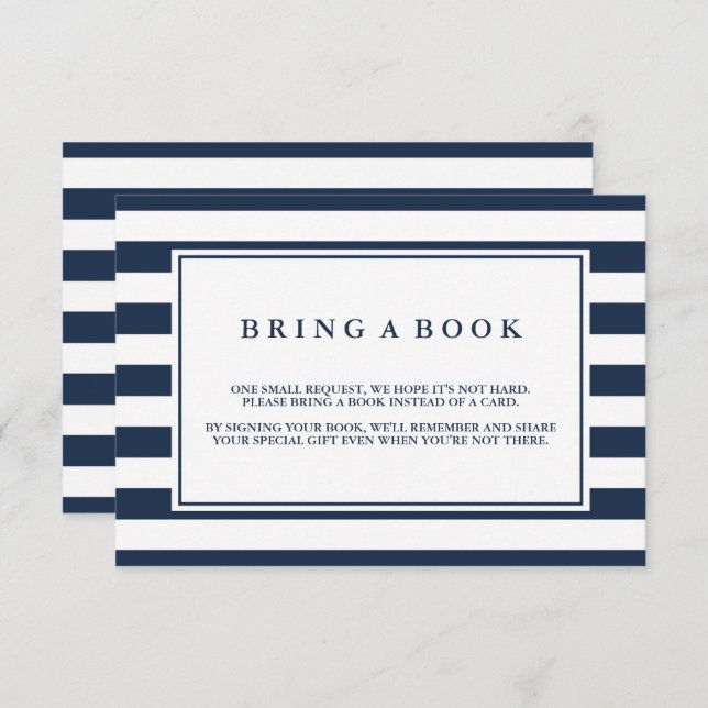 Nautical Boy Baby Shower Book Request Insert (Front/Back)