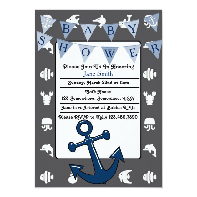 Nautical Boy Baby Shower Invitation