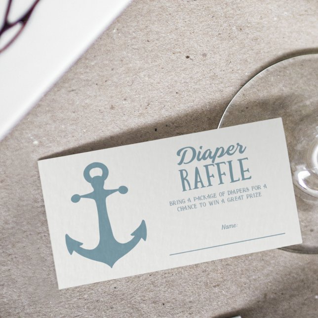 Nautical Boy Baby Shower Diaper Raffle Enclosure Card (Creator Uploaded)