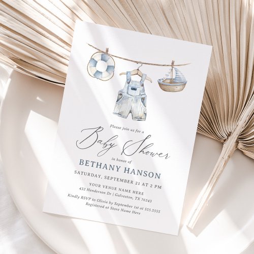 Nautical Boy Baby Shower Invitation