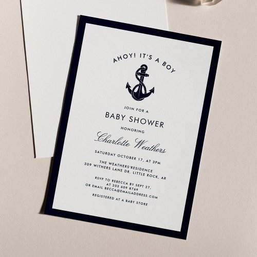 Nautical Boy Baby Shower Invitation