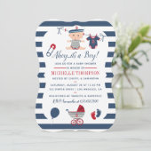 Nautical Boy Baby Shower Invitation (Standing Front)