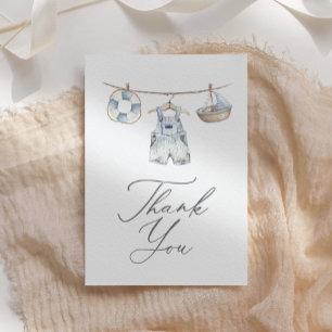 Nautical Boy Baby Shower Letterpress Thank You Card