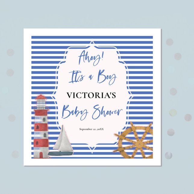 Nautical Boy Baby Shower Napkins (Creator Uploaded)