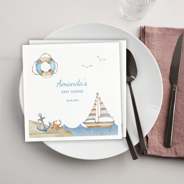 Nautical Boy Baby Shower Napkins (Creator Uploaded)