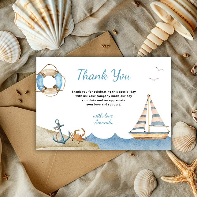 Nautical Boy Baby Shower Thank You Card (Creator Uploaded)