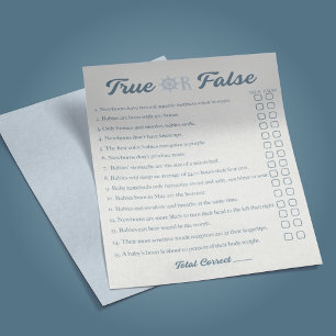 Nautical Boy Baby Shower True False Game Flyer
