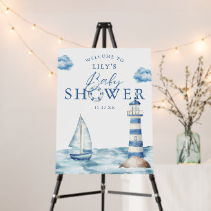 Nautical Boy Baby Shower Welcome Sign