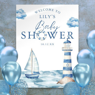 Nautical Boy Baby Shower Welcome Sign