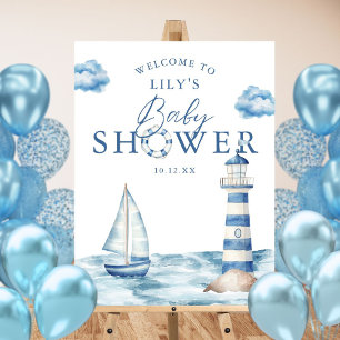 Nautical Boy Baby Shower Welcome Sign