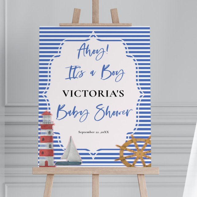 Nautical Boy Baby Shower Welcome Sign Board (Creator Uploaded)