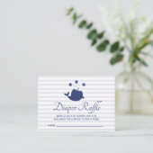 Nautical Boy Blue Whale Baby Shower Diaper Raffle Enclosure Card (Standing Front)