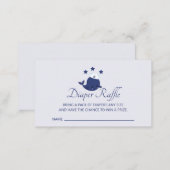 Nautical Boy Blue Whale Baby Shower Diaper Raffle Enclosure Card (Front/Back)