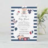 Nautical Boy Drive By Baby Shower Invitation (Standing Front)