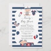 Nautical Boy Drive By Baby Shower Invitation (Front)
