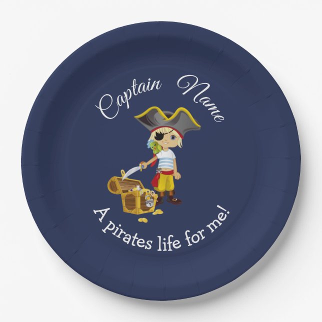 Nautical Boy Party Pirate   Paper Plates (Front)