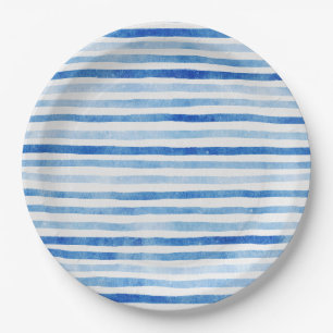 Nautical Boy Sailor Teddy Bears Stripe Baby Shower Paper Plates