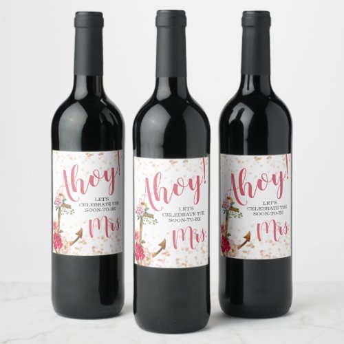 Nautical Bridal shower  Anchor ShowerfavorsWINE Wine Label