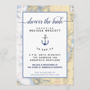 Nautical Bridal #Shower #Annapolis Maryland Invitation