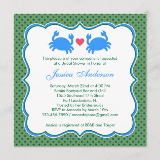 Nautical Bridal Shower Blue/Green Invitation