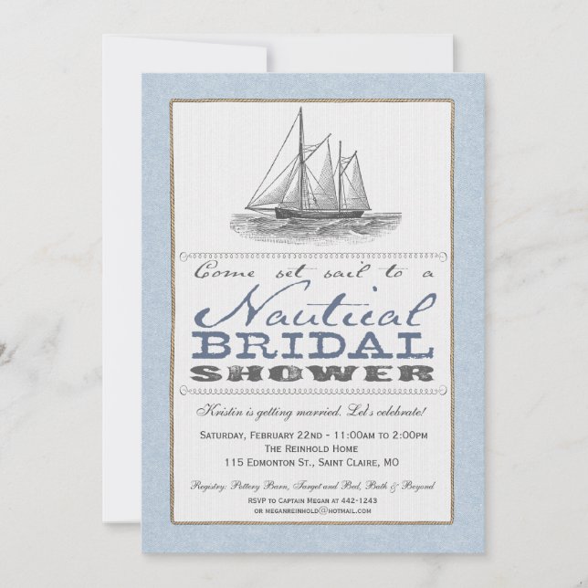 Nautical Bridal Shower Invitation (Front)