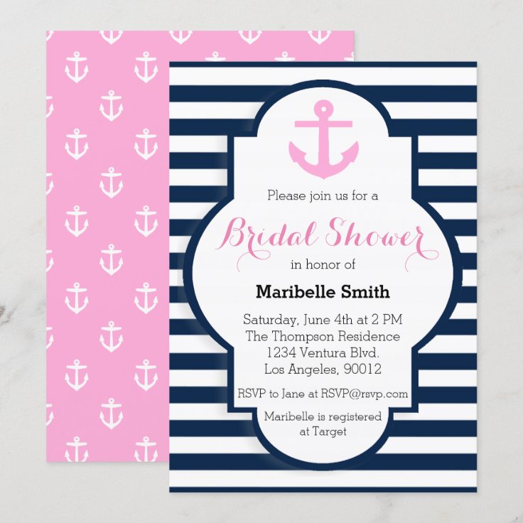 Nautical Bridal Shower Invitation | Zazzle