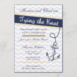 Nautical Bridal Shower Invitation - Beach Anchor