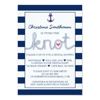 Nautical Bridal Shower Invitation - Tying the Knot