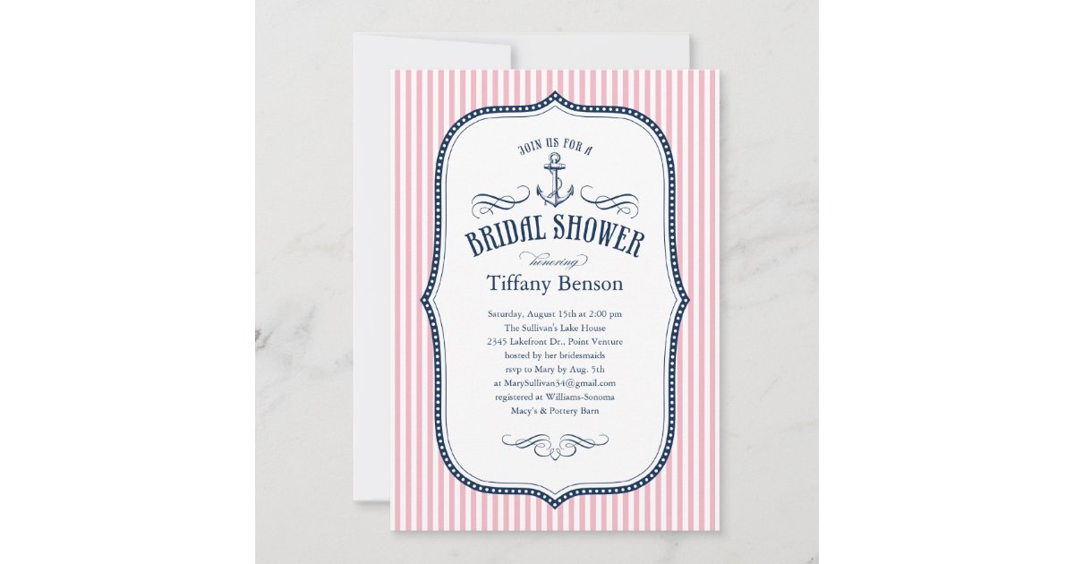 Nautical Bridal Shower Invitations | Zazzle