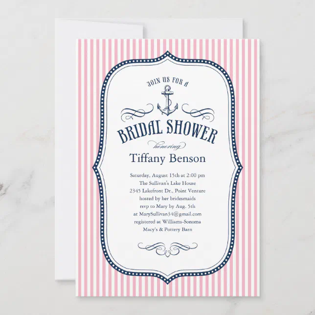 Nautical Bridal Shower Invitations | Zazzle